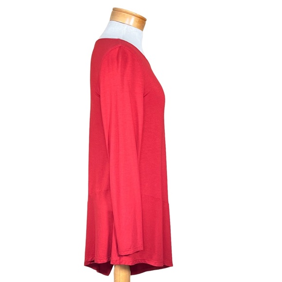 Eileen Fisher Asymmetrical Soft Knit Terracotta Tunic Size Small - Picture 6 of 11